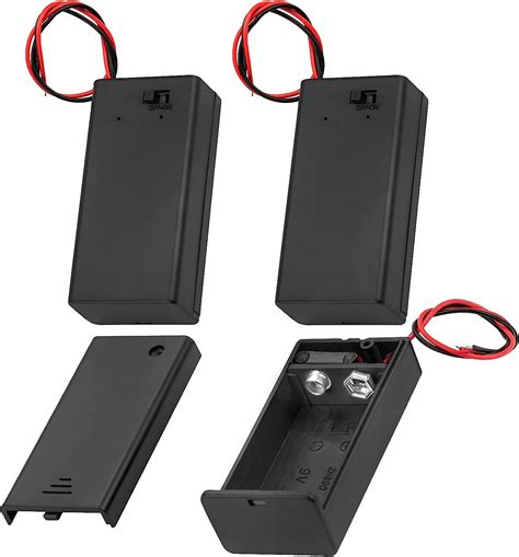 9v battery holder with leads